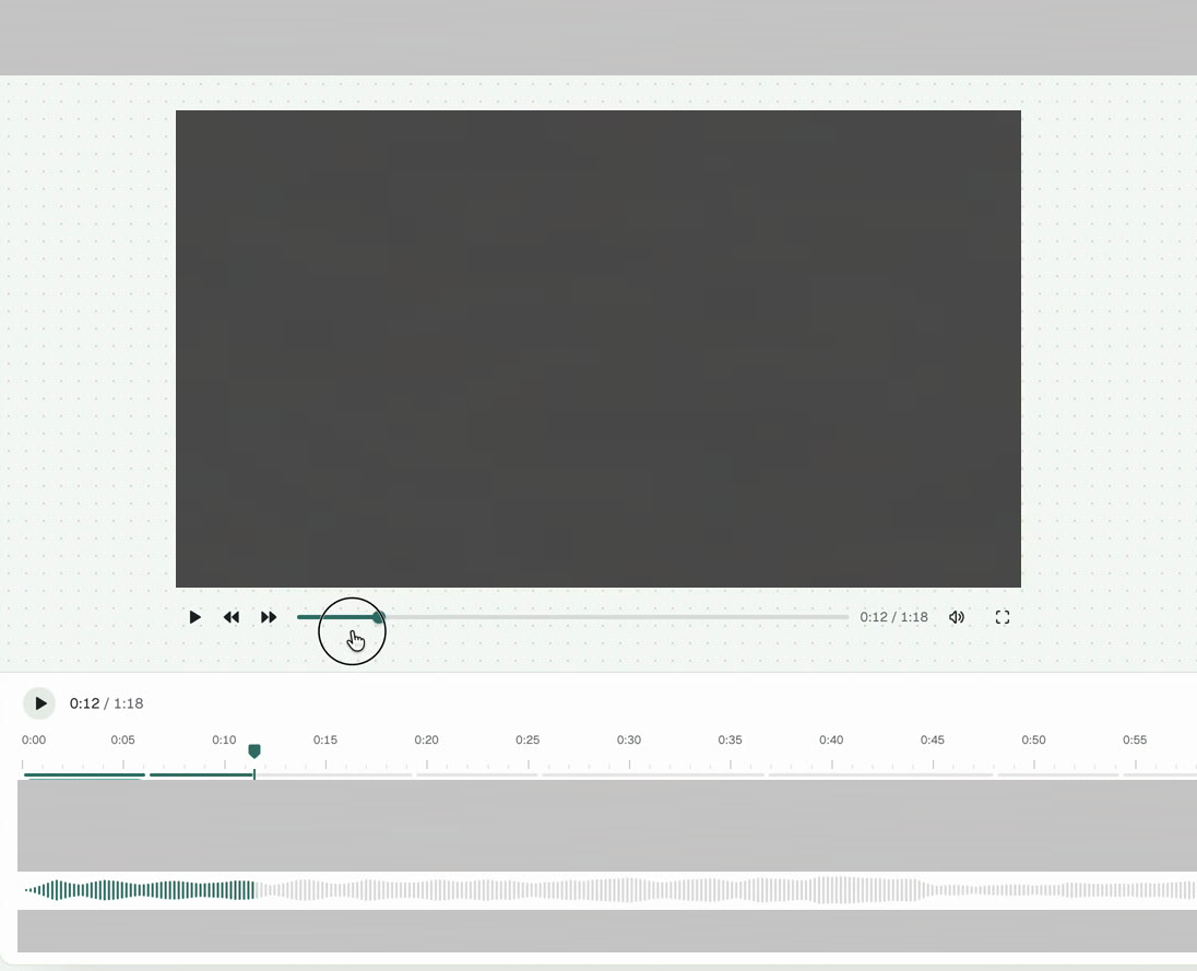 Redacted screen recording of the studio at 2.46 s