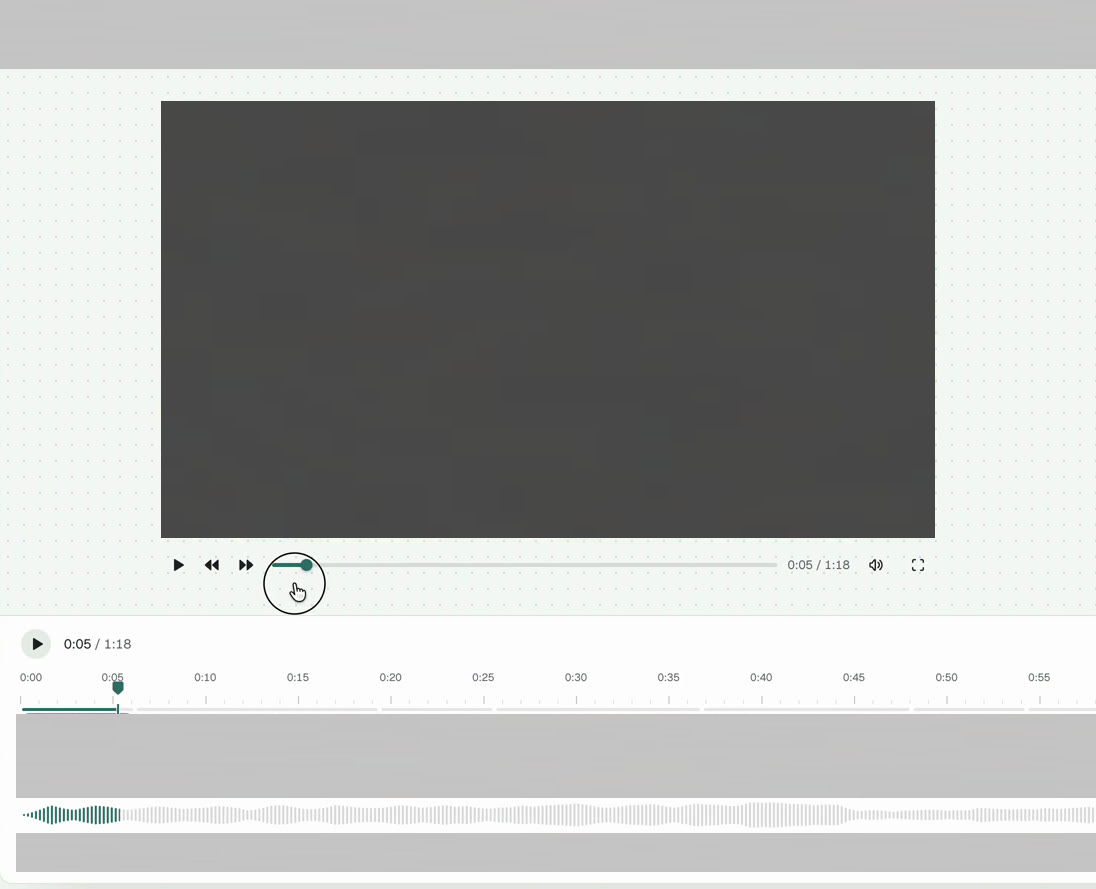 Redacted screen recording of the studio at 2.54 s